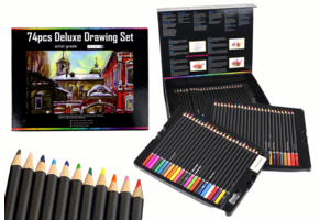 Kleurpotloden - 74 delig - met slijper, gum en patronen boek