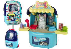 Speelgoed kattensalon - schoonheidssalon - 9x8x15cm - blauw