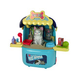 Speelgoed kattensalon - schoonheidssalon - 9x8x15cm - blauw