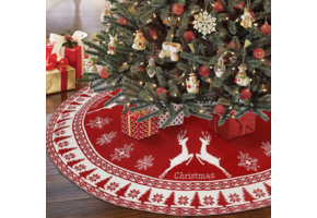 Kerstboomrok - ø 122cm - dubbelzijdig - rood wit