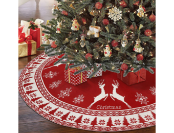 Kerstboomrok - ø 122cm - dubbelzijdig - rood wit