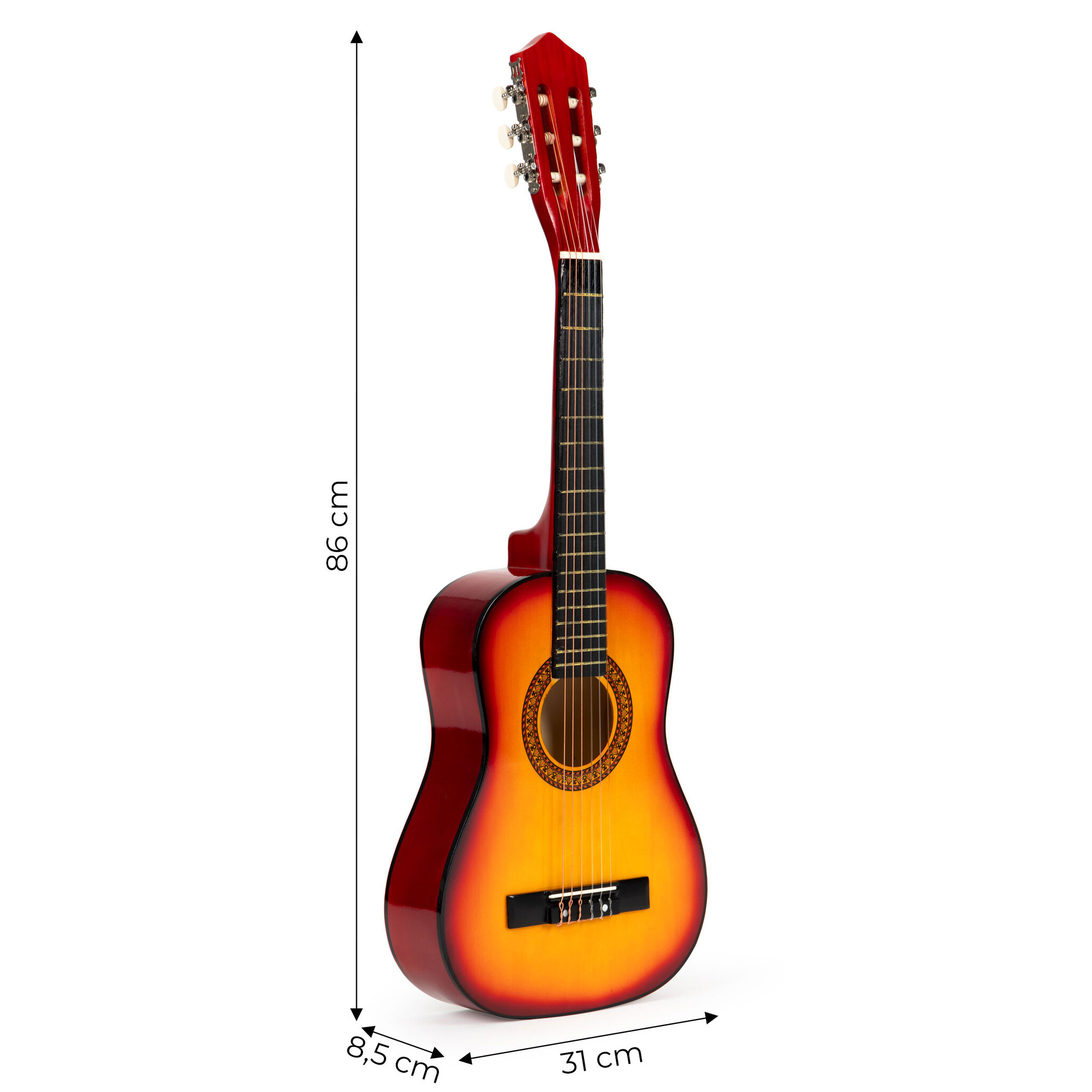 Kinder gitaar - akoestische gitaar - 86x31x8,5 cm - oranje