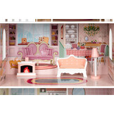 Poppenhuis - 61x30x106 cm - hout - met meubels