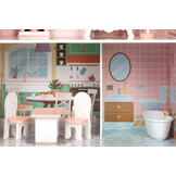 Poppenhuis - 61x30x106 cm - hout - met meubels
