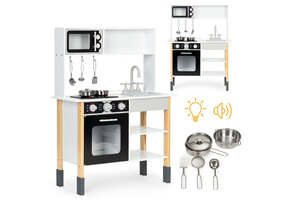 Kinderkeuken - 95x53,5x30,70cm - inbouwoven - houten - wit