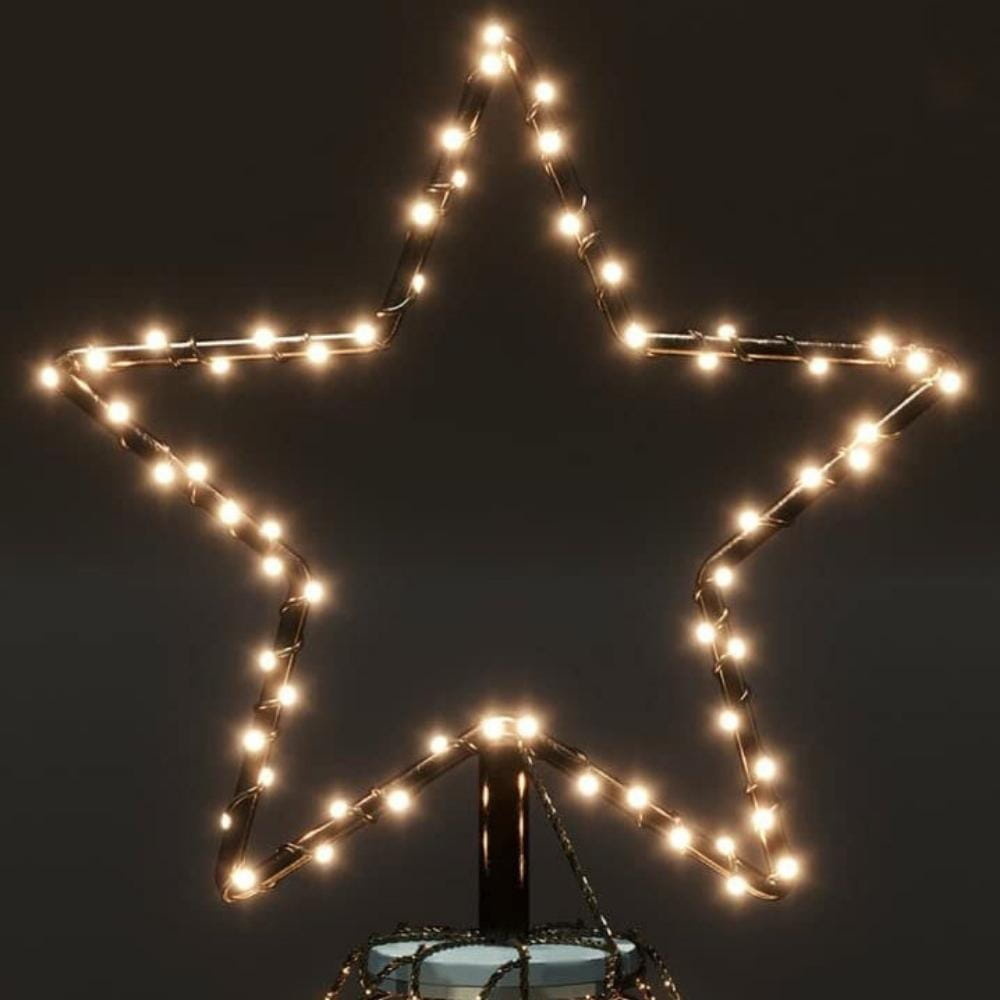Vlaggenmast kerstboom - 183 cm - LED-verlichting - warmwit