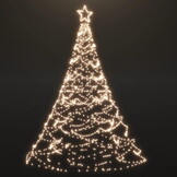 Vlaggenmast kerstboom - 183 cm - LED-verlichting - warmwit