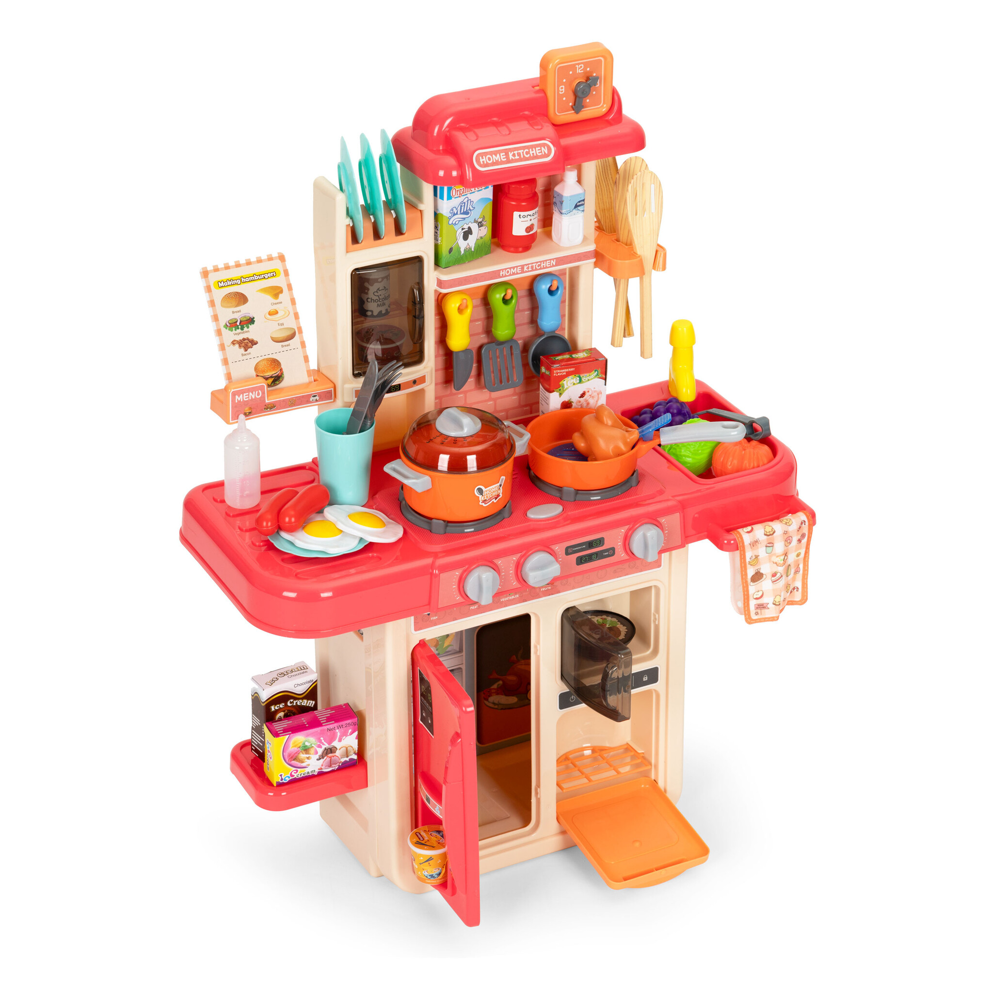 Kinderkeuken - 63x31x23cm - 42 accessoires - met stoomgenerator