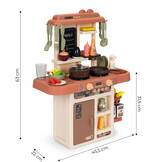 Kinderkeuken - 63x31,5x45,5cm - 42 accessoires - met stoom