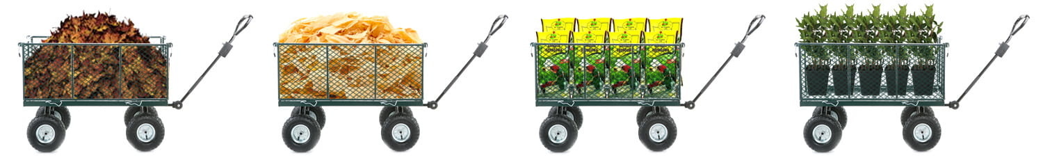 Tuinkar - bolderkar - met uitneembare zak - tot 450 kg - groen