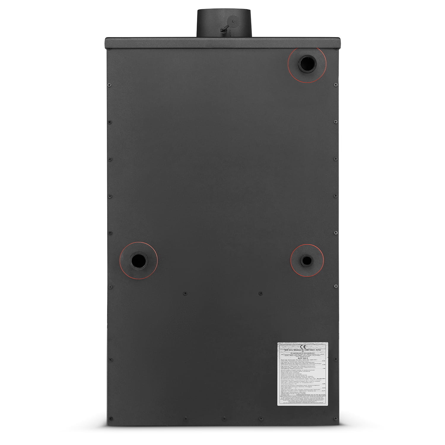CV Houtkachel - staal - vrijstaand - 22kw