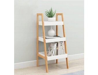 Witte ladderrek - 3 planken - 35x30x75 cm