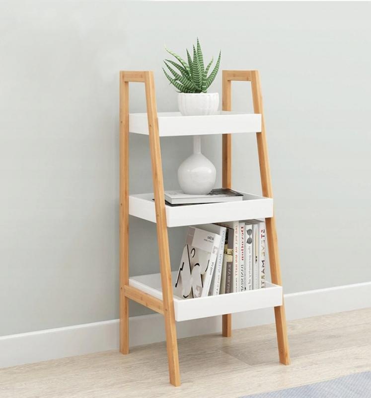 Witte ladderrek - 3 planken - 35x30x75 cm