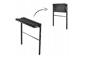 Inklapbare tuinbank zwart - 68x68x68cm - voetsteun