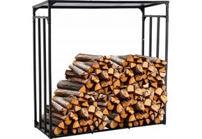 Houtopslag met dak - metaal - 185x70x185cm