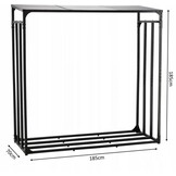 Houtopslag met dak - metaal - 185x70x185cm