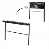 Inklapbare bank - 100cm - zwart - stalen frame
