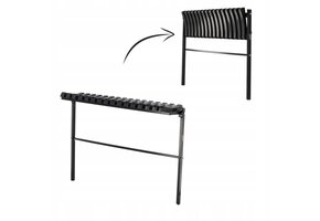 Inklapbare bank - 100cm - zwart - stalen frame