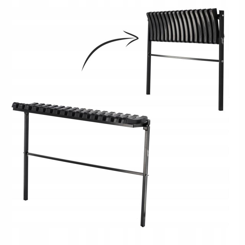 Inklapbare bank - 100cm - zwart - stalen frame