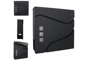 Brievenbus - zwart - 37x37x10,5cm