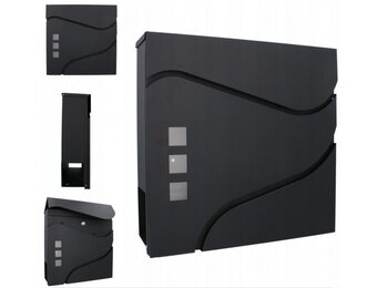 Brievenbus - zwart - 37x37x10,5cm