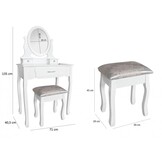 Kaptafel met krukje - wit - MDF - 73x40x71/132cm