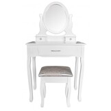 Kaptafel met krukje - wit - MDF - 73x40x71/132cm