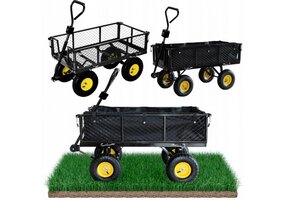 Bolderkar - zwart - 2 in 1 - 95x50x25cm