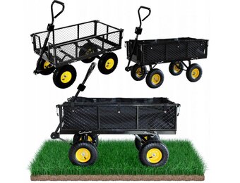 Bolderkar - zwart - 2 in 1 - 95x50x25cm