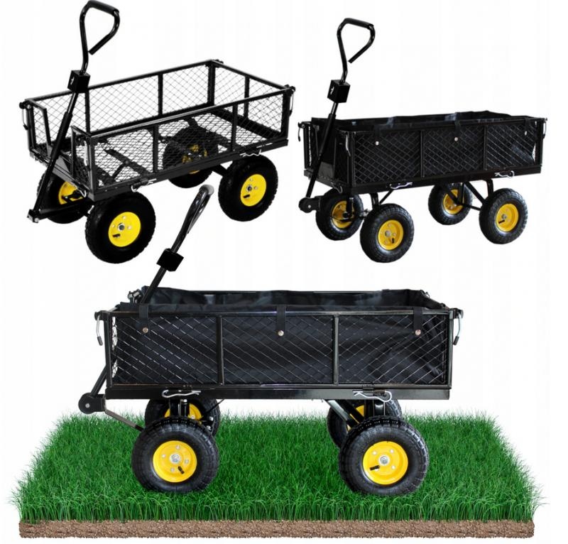 Bolderkar - zwart - 2 in 1 - 95x50x25cm