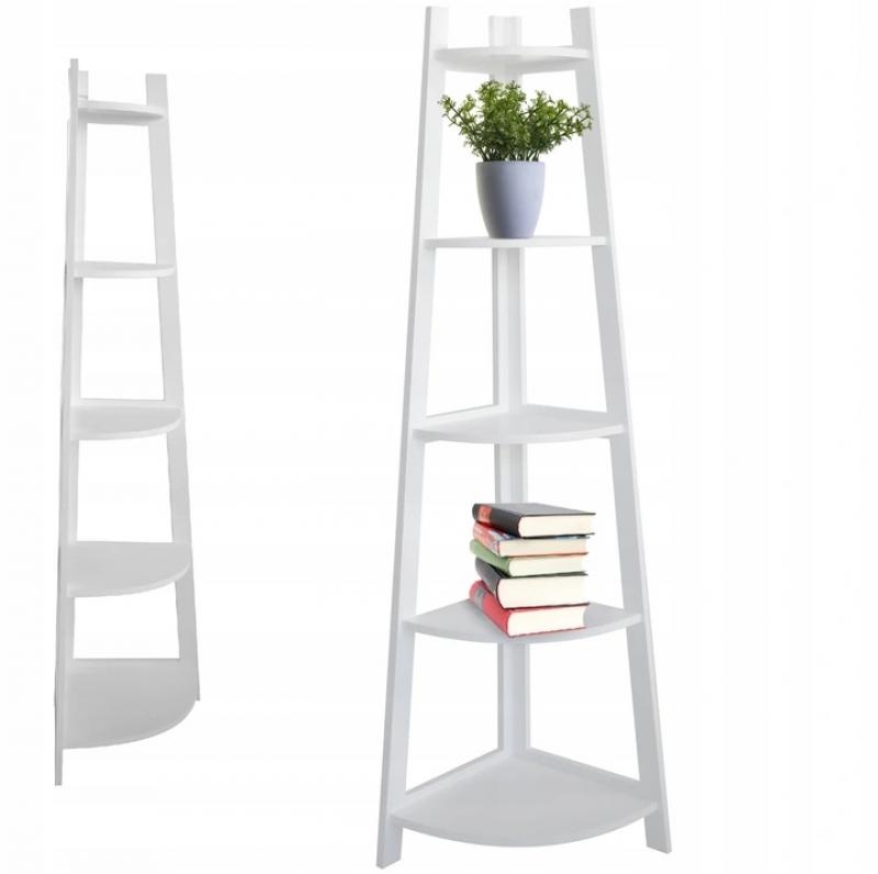 Hoekkast wit - 5 planken - 52x34x150cm