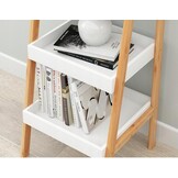 Witte ladderrek - 34x35x98cm - MDF & bamboe