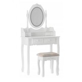 Kaptafel - spiegel - krukje - wit - LED - 80x40x120cm