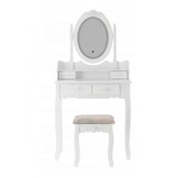 Kaptafel - spiegel - krukje - wit - LED - 80x40x120cm