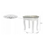 Kaptafel - spiegel - krukje - wit - LED - 80x40x120cm