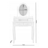 Kaptafel - spiegel - krukje - wit - LED - 80x40x120cm