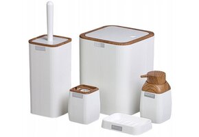 Badkamer set - wit - hout - vierkant - 5-delig