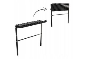 Inklapbare bank - zwart - 86x27x75 cm - incl. pootsteun