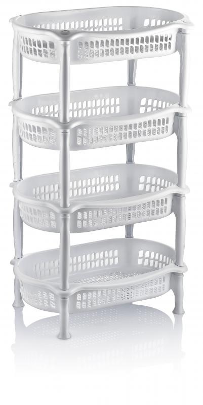 Kunststof opbergrek - met 4 manden - 51x31x85cm