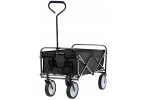 Inklapbare bolderkar - zwart - 116x54x90cm