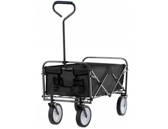 Inklapbare bolderkar - zwart - 116x54x90cm