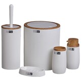 Badkamer set - wit - hout - 5-delig - rond