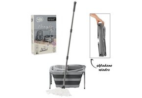 Inklapbare mop met emmer - met pers - handig