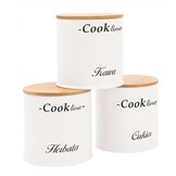 Broodtrommel - bamboe - wit - 36,5x25x13cm