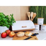 Broodtrommel - bamboe - wit - 36,5x25x13cm