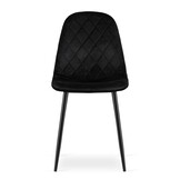 Eetkamerstoel - zwart - fluweel - 1 stuks