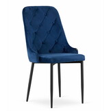 Eetkamerstoel - fluweel - marineblauw - 3 stuks