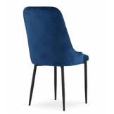 Eetkamerstoel - fluweel - marineblauw - 3 stuks