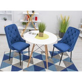 Eetkamerstoel - fluweel - marineblauw - 3 stuks