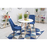 Eetkamerstoel - fluweel - marineblauw - 3 stuks